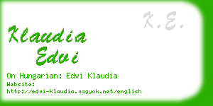 klaudia edvi business card